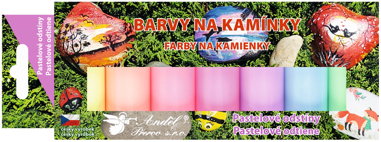 Barvy na kamínky akrylové pastelové mat 7 x 15 g 6129