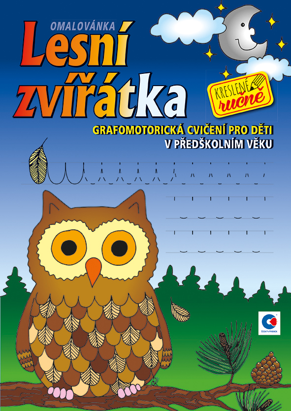 Grafomotorická omalovánka - A4 - Lesní zvířátka