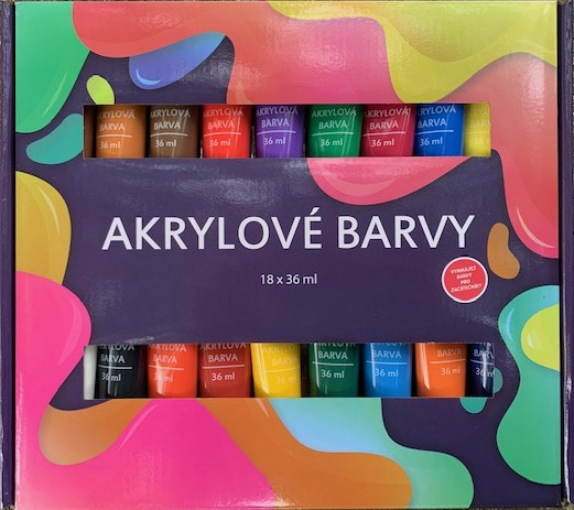 Akrylové barvy 18x36ml SMT