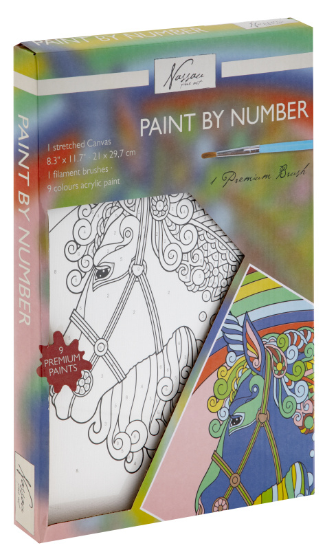 Malování podle čísel na plátno 21x29,7 cm - Unicorn - 2 POSLEDNÍ KUSY -