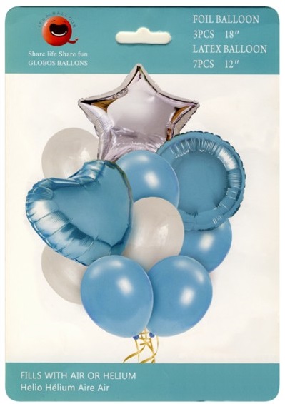 Balonky sada 10ks party - modrý
