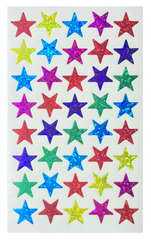 Samolepky hvězda - 10 blistrů 10 x 15 cm