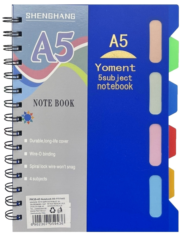 Notebook A5 - 115 listů
