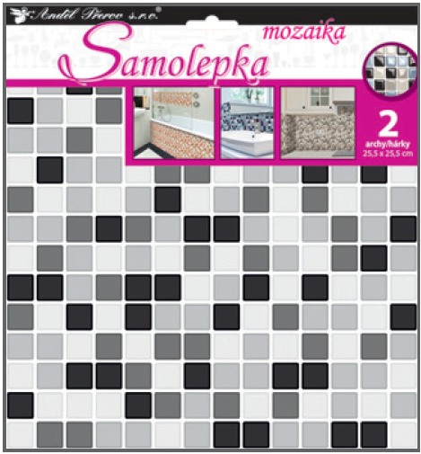 Samolepka na zeď mozaika, 2 archy 10204 , 25,5 x 25,5 cm