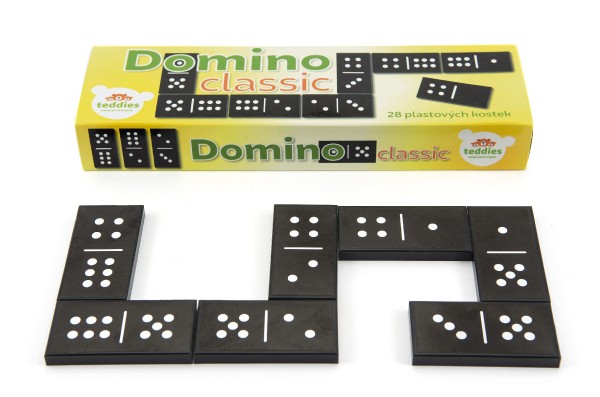 Domino Classic 28ks společenská hra plast v krabičce 21x6x3cm