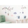 Samolepka na zeď strom a budky 24 x 42 cm 10455