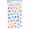 Samolepky diamanty se stříbrnou ražbou 10 x19 cm 10424