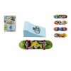 Skateboard prstový s rampou plast 10cm asst mix barev na kartě