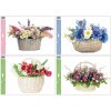Okenní fólie květiny v košíku 42x30 cm 6868