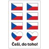 Tetovací obtisky 8,5 x 13 cm - vlajky Češi, do toho! 16034