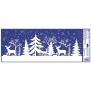 Okenní fólie zimní zvířata, les a hory s glitry 60 x 22,5 cm 291