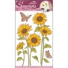 Samolepky na zeď slunečnice s motýli a glitry 10031, 60x32cm
