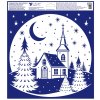 Okenní fólie Zimní vesnička 30 x 33,5 cm 298