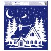 Okenní fólie Zimní vesnička 30 x 33,5 cm 298