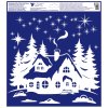 Okenní fólie Zimní vesnička 30 x 33,5 cm 298