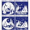 Okenní fólie Zimní vesnička 30 x 33,5 cm 298