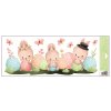 Okenní fólie s glitry pruh Velikonoční Zajíci 22,5 x 60 cm 6915