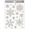 Okenní fólie vločky sněhový efekt stříbrná 463 , 27x20cm