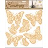 Samolepky na zeď motýli s prostorovými křídly zlatí 10186 , 30,5 x 30,5 cm
