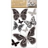 Samolepky na zeď motýli se stříbrnými 10232 , glitry 60x32 cm