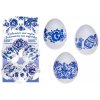 Smršťovací dekorace na vejce modré 10ks + 10 stojánků 7730