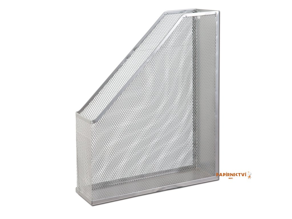 Stojan na katalogy CONCORDE, kovový, 7,2 x 31,7 x 25cm, stříbrný A68050