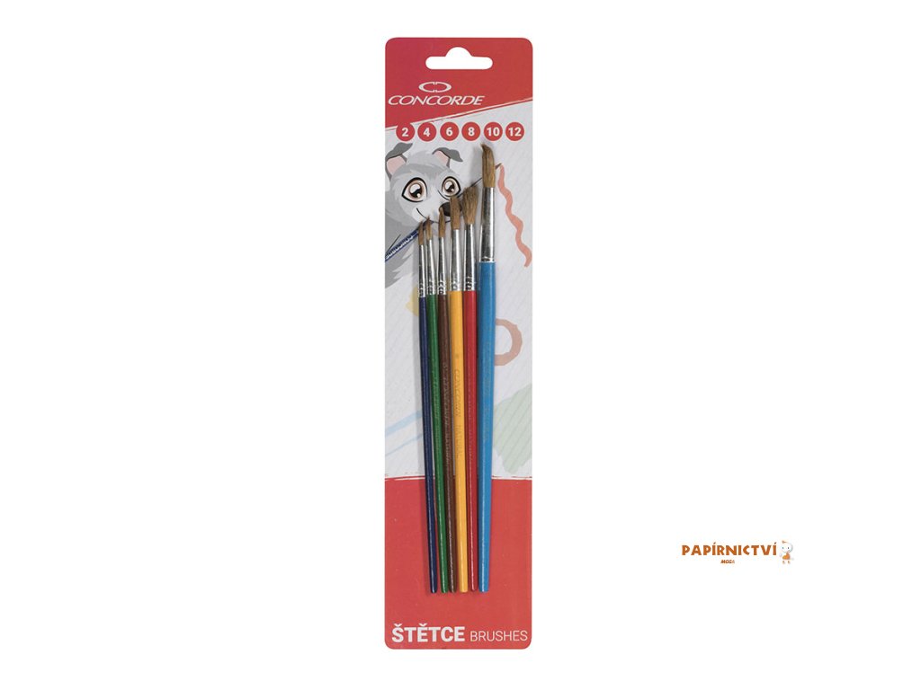Sada štětců CONCORDE Color kulaté 6ks, blistr A65555