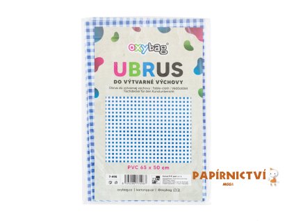 Ubrus do výtvarné výchovy - modro-bílé kostky 7-498