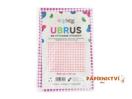 Ubrus do výtvarné výchovy - červeno-bílé kostky 7-497