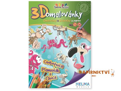 3D omalovánka A4 - SET Zvířátka 3ks