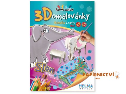 3D omalovánka A4 - SET Slon 1ks