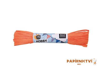 Raffia matná 30 metrů - oranžová