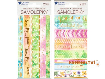 Samolepky Washi pásky s ražbou 2 archy, 17 x 9 cm II