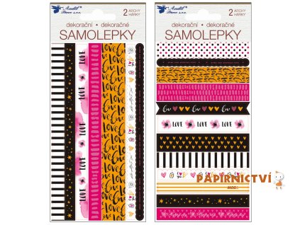 Samolepky Washi pásky s ražbou 2 archy, 17 x 9 cm III