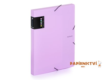 Krabice PP s gumou A4 PASTELINI fialová 2-579