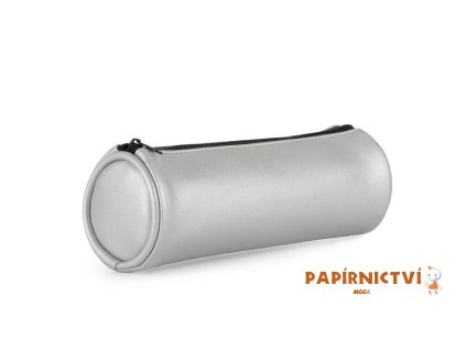 Pouzdro etue PU kulatá Metallic stříbrná 8-185