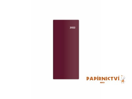 Diář 2022 kapesní - Torino měsíční - bordó/bordeaux red