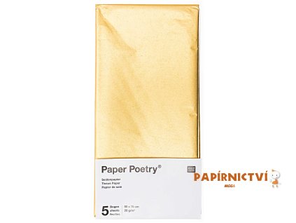 Hedvábný papír 50x70cm, 5ks, zlatý