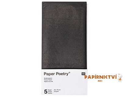 Hedvábný papír 50x70cm, 5ks, černý