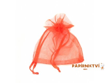 Dárkový sáček - organza 7,5x10cm červený