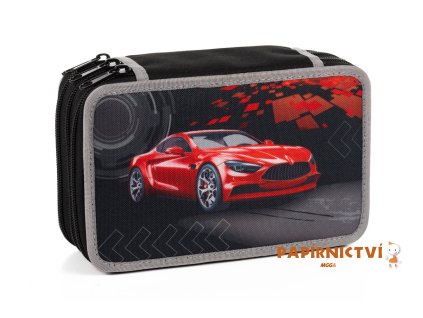 Školní penál třípatrový Red Speed