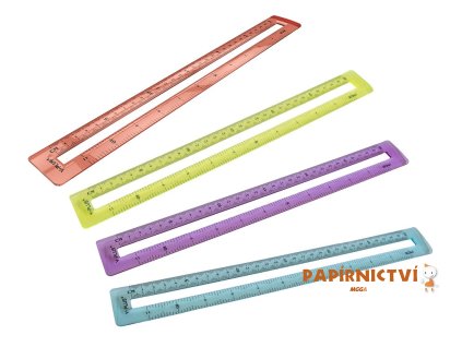 y plus mid transparentni pravitko 30 cm barevny mix