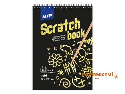 Škrabací obrázek blok 20x14cm 10l černý/G holo 1032114