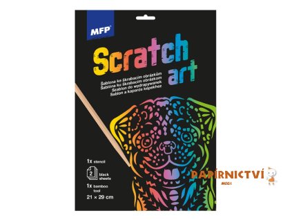 Škrabací obrázek šablona A4 Pes 21x29cm + 2 listy 1032221