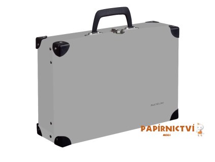 Kufřík lamino hranatý okovaný PASTELINI šedá 6-029