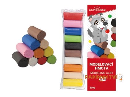 Modelovací hmota CONCORDE, 10 barev, 200g A65340