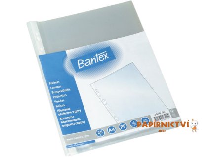 Bantex, U-kapsa, PP, A5, 80 mic, transparentní, bal. 100 ks