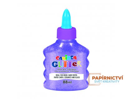 4211640 CARIOCA Glitter Glue Neon Bottle 88ml nachová