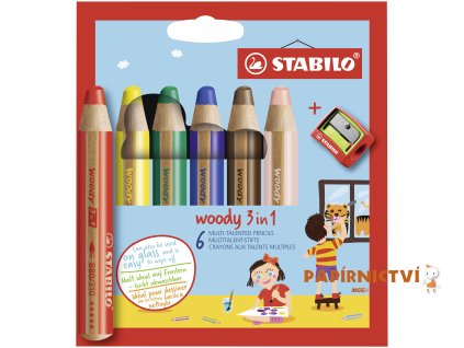 Y-Stabilo woody 6 pcs wallet with sharpener 8806-2