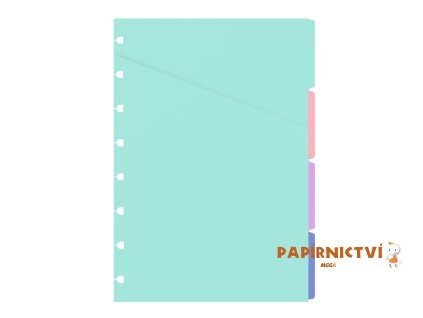 Filofax Notebook, rozřazovač, pastelové barvy, A5